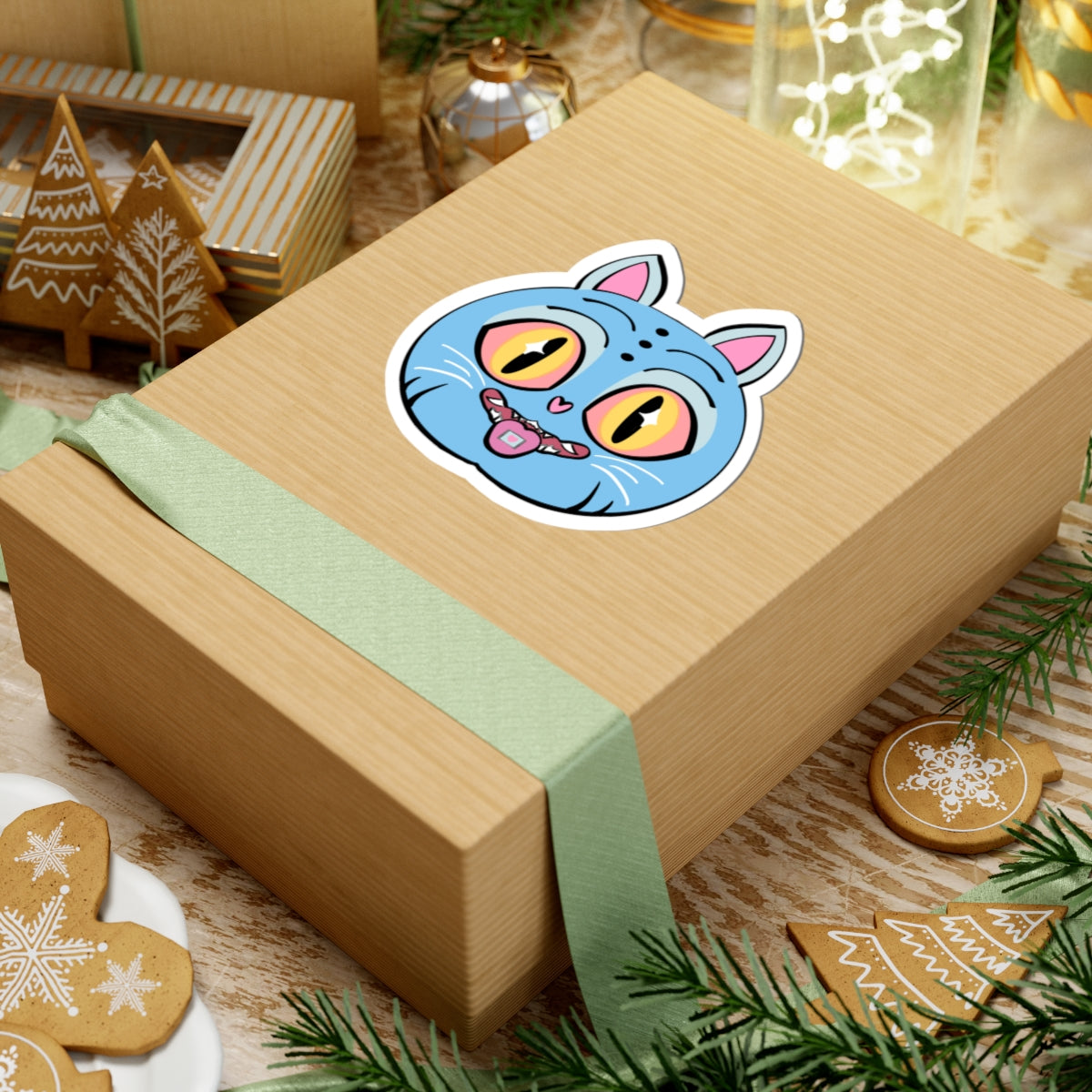 Derpy Tiger - Kiss-Cut Stickers (POD)