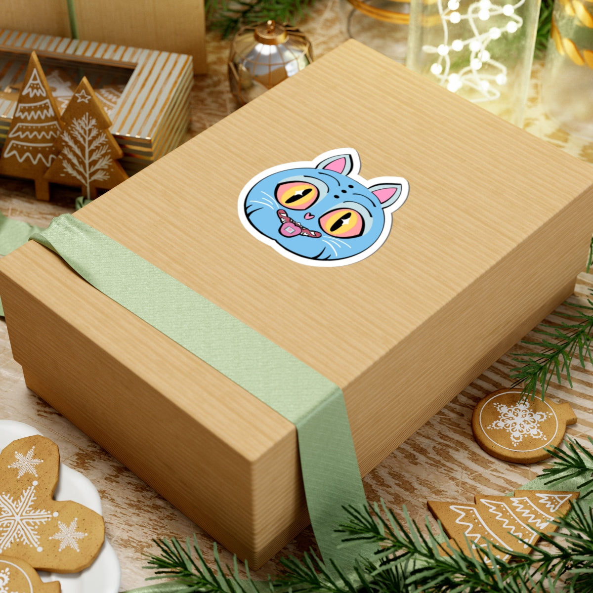 Derpy Tiger - Kiss-Cut Stickers (POD)