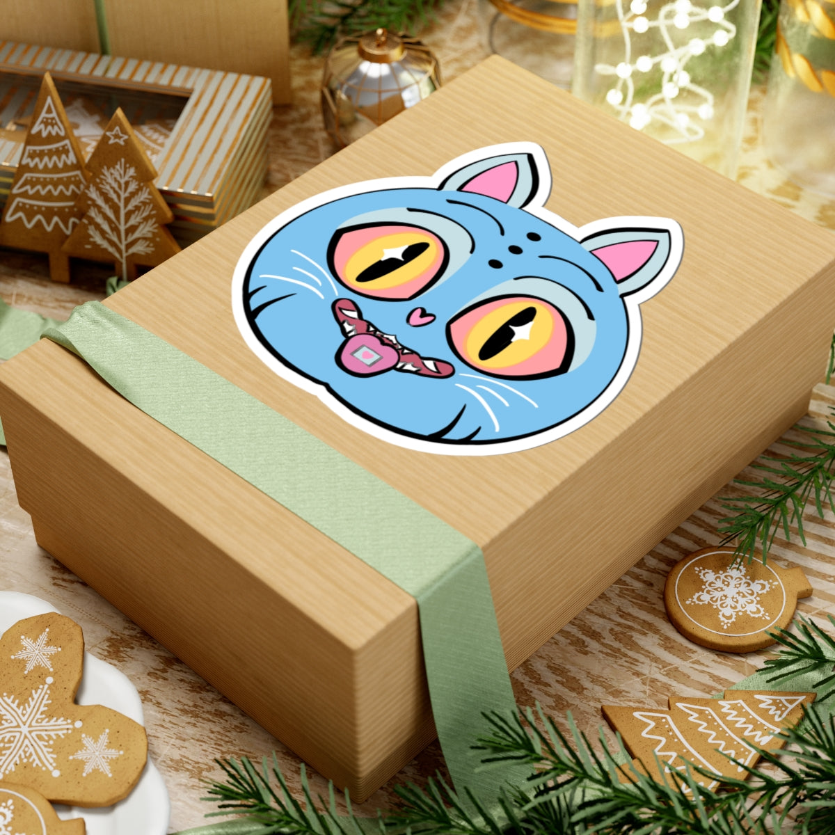 Derpy Tiger - Kiss-Cut Stickers (POD)